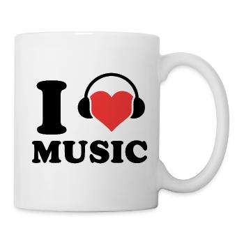 Ich liebe Musik Zitat für Musikliebhaber - Tasse - Weiß - Rechts