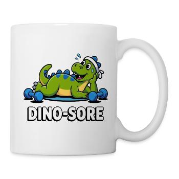 Dino Sore Gym Gewichte heben Fitness Workout - Tasse - Weiß - Rechts