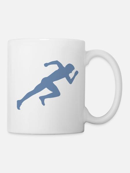 Minimalistisch Silhouette Sprinter Sprinten Rennen - Tasse - Weiß
