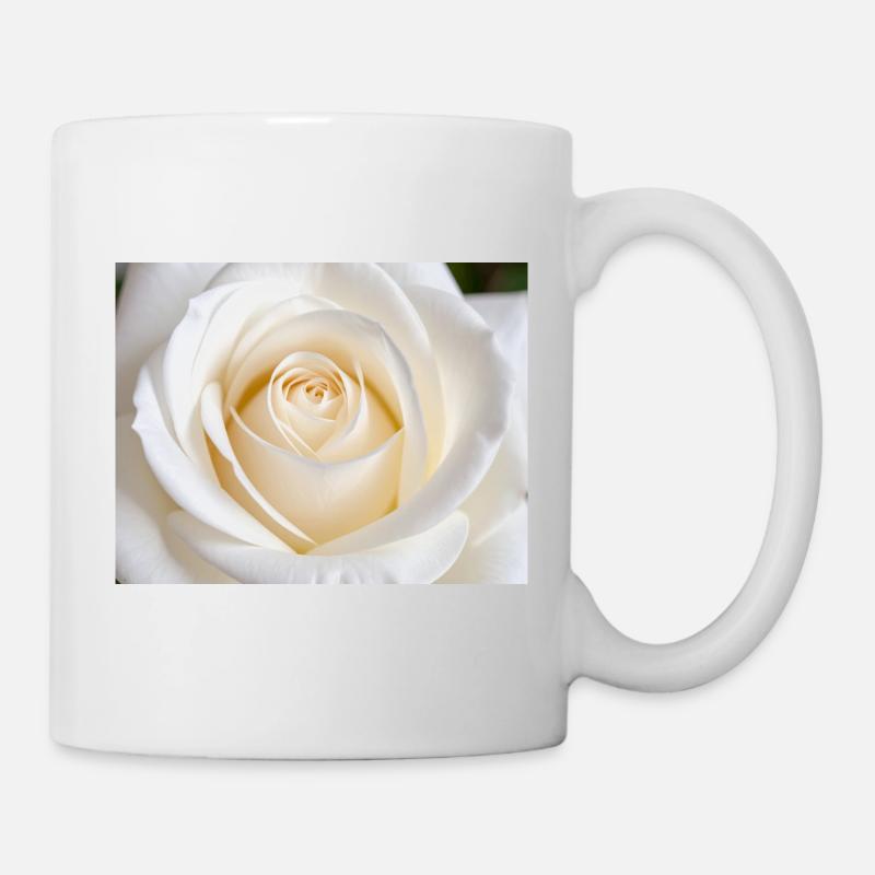 Rose Blanche Épurée pour Impression - Mug blanc - blanc