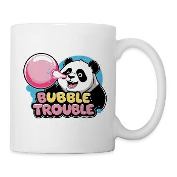 Niedlicher Panda mit Bubble-Kaugummi - Tasse - Weiß - Rechts