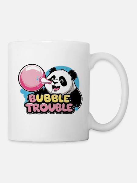 Niedlicher Panda mit Bubble-Kaugummi - Tasse - Weiß