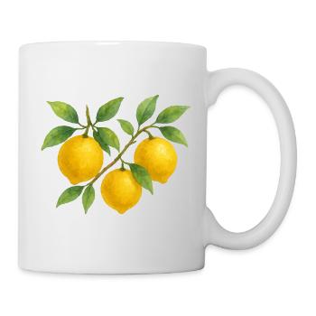 Lemon Branch Watercolor Design - Mug - white - Right