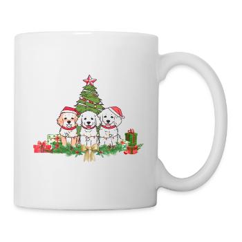 Festive Puppies and Christmas Tree Design - Mug - white - Right