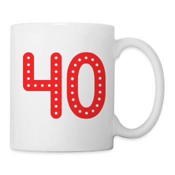 40. 40 YEARS. 40th ANNIVERSARY. 40 YEARS ANNIVERSARY. - Mug - white - Right