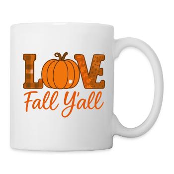 Herbst Y'all Love Kürbis Design - Tasse - Weiß - Rechts