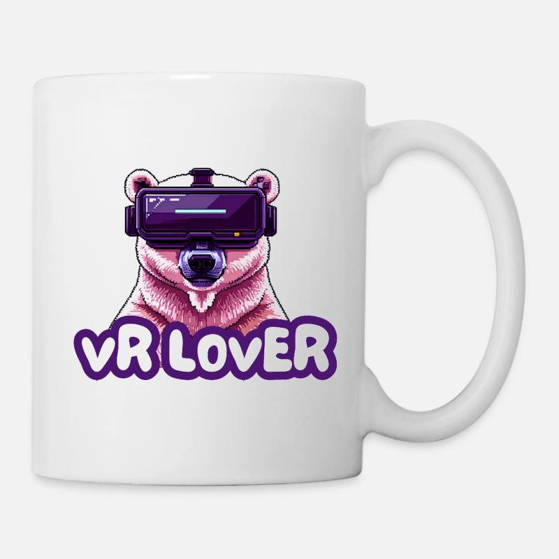 VR Bär mit Virtual Reality Brille - Tasse - Weiß