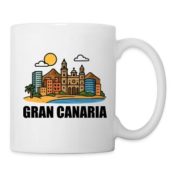 Farbige Stadtlandschaft von Gran Canaria - Tasse - Weiß - Rechts