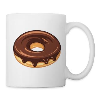 Einfacher Schokoladen-Donut für Feinschmecker - Tasse - Weiß - Rechts
