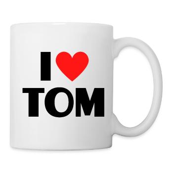 J'aime Tom Red Heart Love Fan Gift - Mug blanc - blanc - Droite