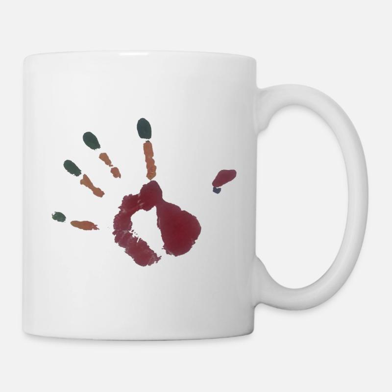 Illustration d’empreinte de main - Mug blanc - blanc