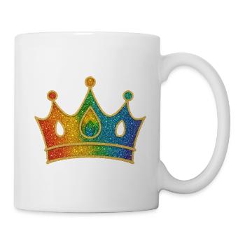 Glamorous rainbow crown with glitter effect - Mug - white - Right