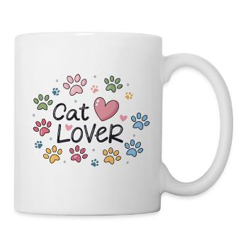 Bunte Katzenliebe - Tasse - Weiß - Rechts