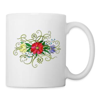 Fleur - Mug blanc - blanc - Droite