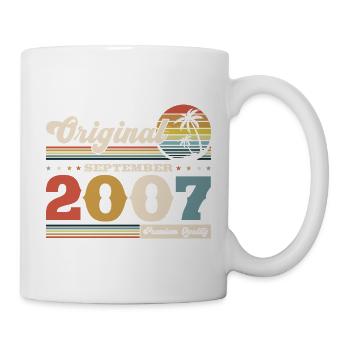 18. Geburtstag Original September Jahrgang 2007 - Tasse - Weiß - Rechts