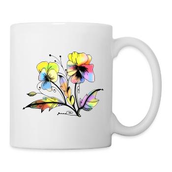 Fleur - Mug blanc - blanc - Droite