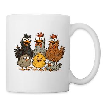 Poulet coloré motif de dessin animé - Mug blanc - blanc - Droite