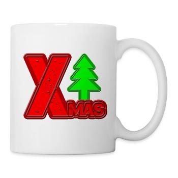 Merry Christmas Tree Lettering XMAS - Mug - white - Right