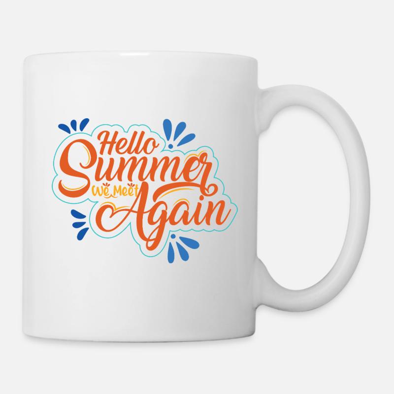 Summer inscription with cheerfulness - Mug - white