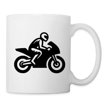 Rennmotorrad Motorradfahrer Motorrad Rennmaschine - Tasse - Weiß - Rechts
