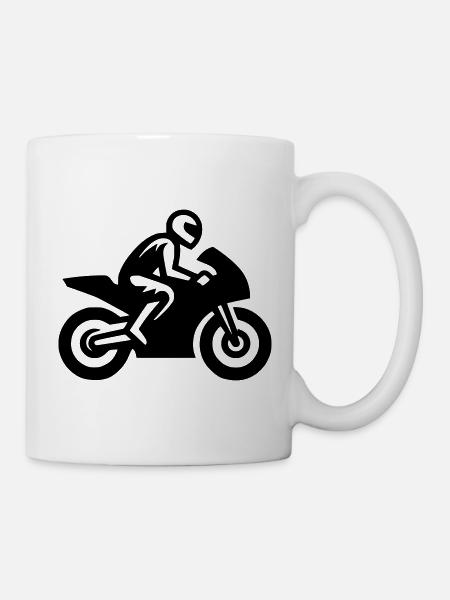 Moto de course Moto Moto Machine de course - Mug blanc - blanc