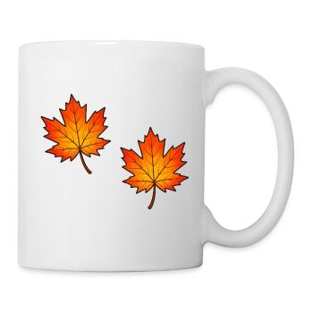 Autumnal Maple Leaves Illustration - Mug - white - Right