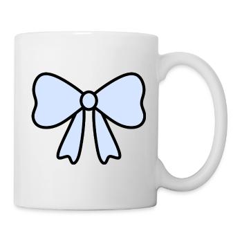 Zartes hellblaues Schleifendesign - Tasse - Weiß - Rechts