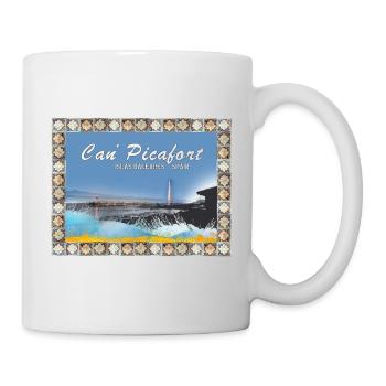 Can Picafort Küstenillustration - Tasse - Weiß - Rechts