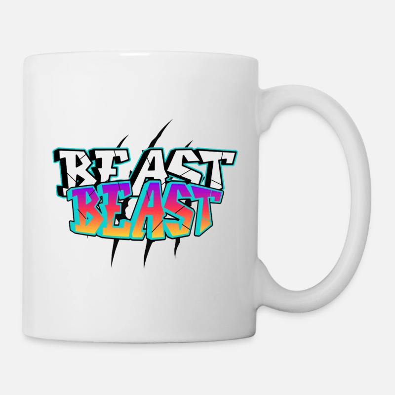 BEAST Graffiti-Design - Tasse - Weiß