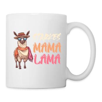 Werdende Mutter STARKES MAMA LAMA Lustiges - Tasse - Weiß - Rechts