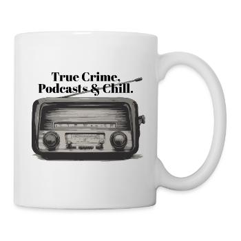 Murder Podcasts & Chill | Retro Radio Crime Design - Mug - white - Right