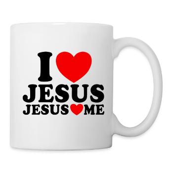 Ich liebe Jesus Jesus liebt mich Christlicher Glau - Tasse - Weiß - Rechts
