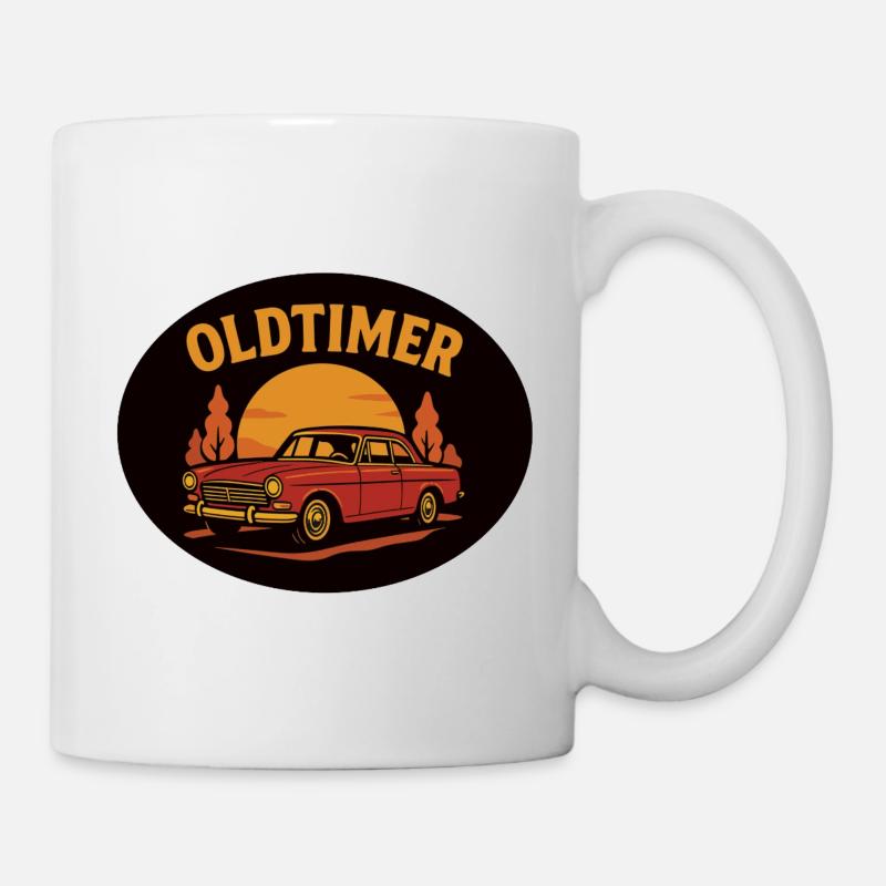Vintage Car Classic Car Sunset Design - Mug - white