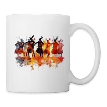 Orchestre de violoncelle abstrait à l’aquarelle - Mug blanc - blanc - Droite