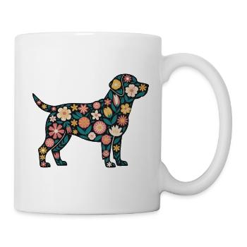 Flower Dog Silhouette - Mug - white - Right
