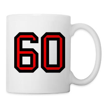 60. 60 ANS. 60e ANNIVERSAIRE. ANNIVERSAIRE 60 ANS. - Mug blanc - blanc - Droite