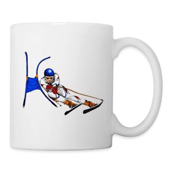 Alpine Skier im Torbogenflug - Tasse - Weiß - Rechts