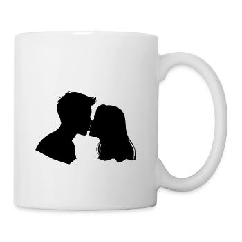 Moonlit Kuss Silhouette - Tasse - Weiß - Rechts