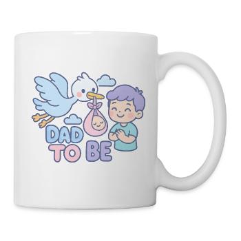 Der Storch und der werdende Vater - Tasse - Weiß - Rechts