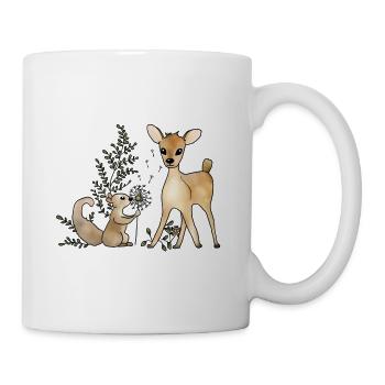 Reh_und_Eichhoernchen - Tasse - Weiß - Rechts