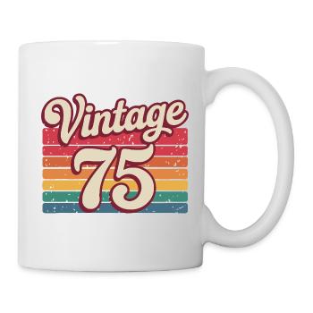 Vintage 75 Retro Design 70er Jahre - Tasse - Weiß - Rechts