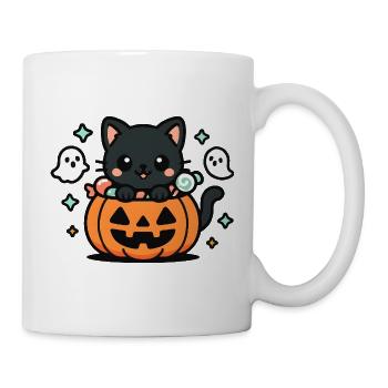 Kawaii kitten in Halloween pumpkin - Mug - white - Right