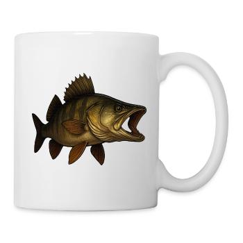 Illustration détaillée du poisson sandre - Mug blanc - blanc - Droite