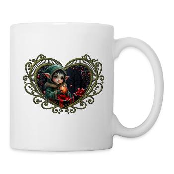Christmas elf in ornate heart - Mug - white - Right