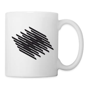 Diagonales Kritzeln Monochromes Muster - Tasse - Weiß - Rechts