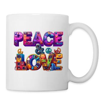 Peace & Love - Tasse - Weiß - Rechts