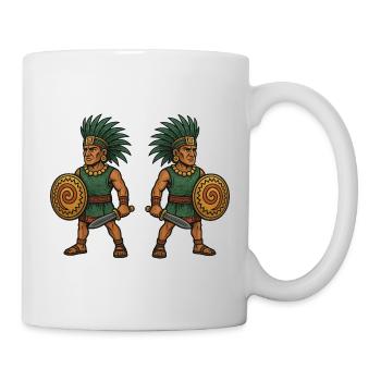 Double guerrier aztèque - Mug blanc - blanc - Droite