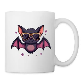 Cool bat with sunglasses - Mug - white - Right