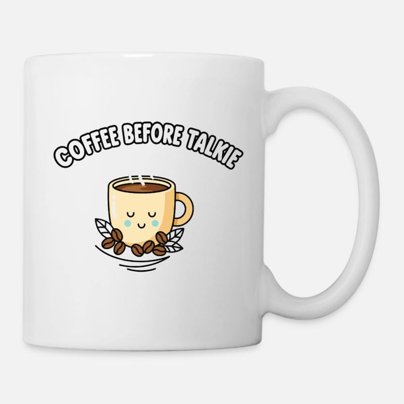 Kaffee vor dem Talkie süße Kawaii Kaffeetasse - Tasse - Weiß