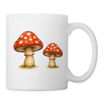 Roter Fliegenpilz Duo - Tasse - Weiß - Rechts